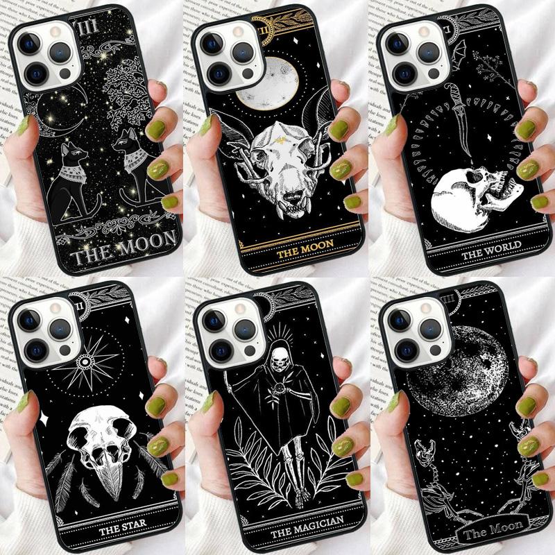 Witches Moon Tarot card Phone Case For iPhone 17 Air 16 15 14 plus 12 13 Pro max Soft Bumper Shell Cover coque