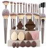 3-20 шт. Премиум Набор Кистей для Макияжа Мягкие Пушистые Beauty Косметические Foundation Макияжа Кисть Тени для век Румяна Кабуки Make Up Инструменты