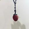 Strawberry Sandalwood Keychain Chinese Style Car Keyring Wooden Pendant Phone Chain  Decoration