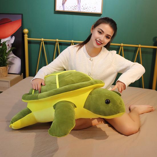 Yousheng Turtle Doll Soft Pillow Various Sizes Healing Turtle Shape Plush Toy Bed Back Cushion Desktop Ornament