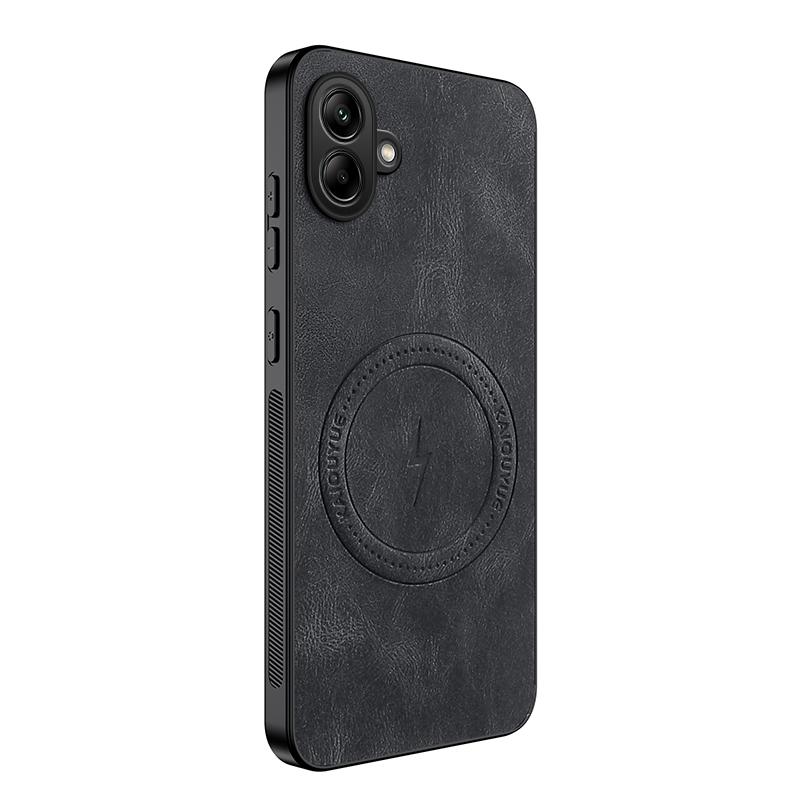 For Samsung A06 4G 5G Fashion Lightning Leather Silicone Case For Samsung Galaxy A06 Magnetic Wireless Charge Shockproof Cover