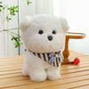 Triangular Scarf Bichon Frise Plush Toy Cute Stuffed Animal Doll Birthday Gift