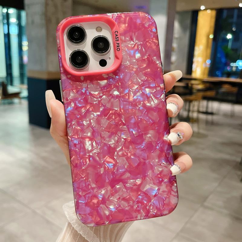 Роскошный чехол для телефона с цветным рисунком ракушки для iPhone 11 12 13 14 15 Pro Max 15plus противоударный модный красивый защитный чехол