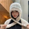 Женская осенне-зимняя теплая утолщенная защитная шапка Майяра, холодные бархатные вязаные шапки, милая разноцветная шапка