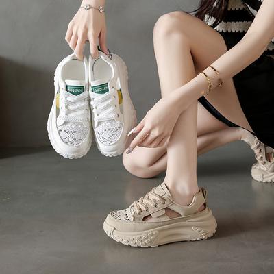 Летние новые дышащие туфли для папы, женские повседневные туфли для студентов, женские кроссовки на платформе для бега, женские