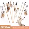 Kitten Feather Scratching Mouse With Mini Bell Tease Cat Rod Cat Toy Pet Supplies Interactive Stick