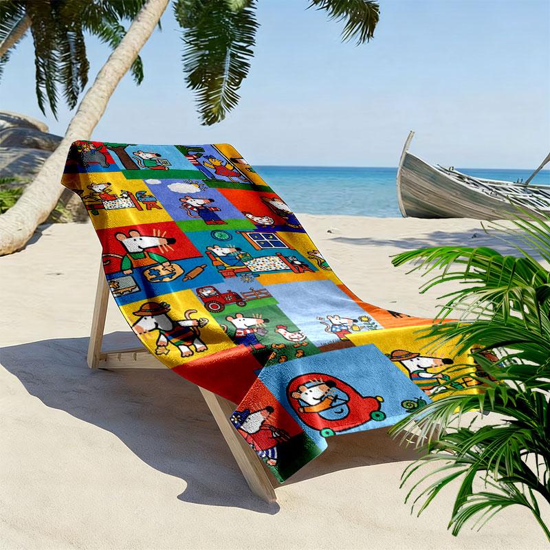 Maisy Mouse Beach Towel, Large Soft Quick Dry Towel for Beach Camping Swimming