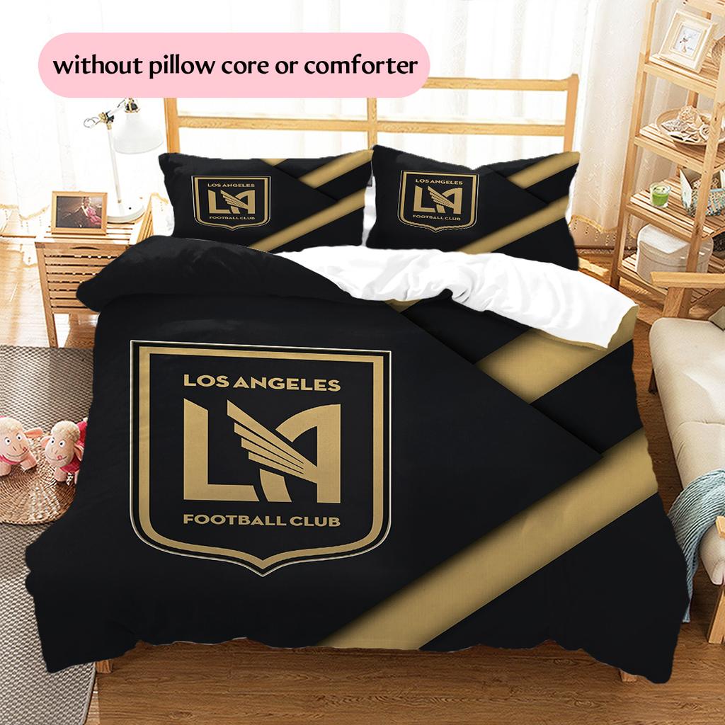 Los Angeles FC Pattern Bedding Quilt Set Home Decoration Gift (1 * duvet cover + 2 * pillowcase without core)