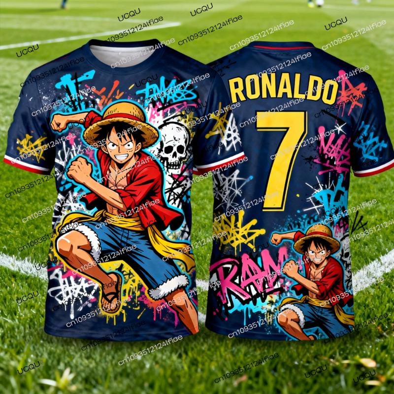 2026 Новое поступление One Piece Специальное издание Мужская футболка для футбола Роналду № 7 Футбольная футболка Детская футболка с 3D-печатью Луффи