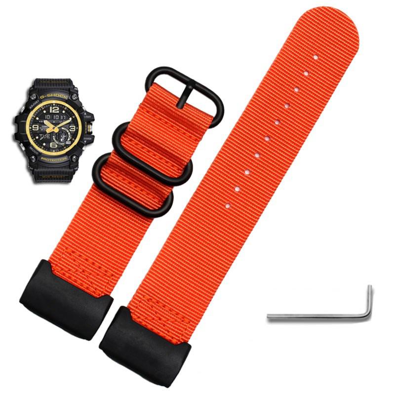 Нейлоновый ремешок для часов для Casio G-SHOCK Modified Small Mud King GG-1000 GWG-100 GSG-100 Канвасовый ремешок для часов Черный Хаки Браслет