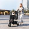 Pet Stroller Foldable 3 Wheels Travel Dog Stroller with Brake up to 35lbs