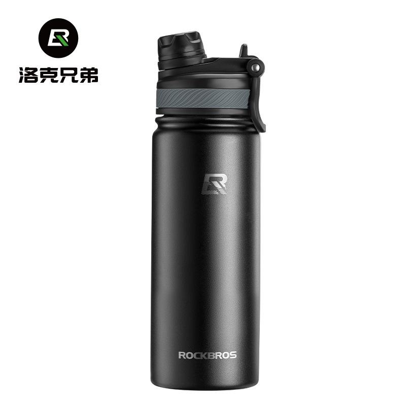 Stainless Steel Large Capacity Vacuum Flasks with Two Type Spout Portable Handle for Outdoor Cycling Sports Travel Water Bottles