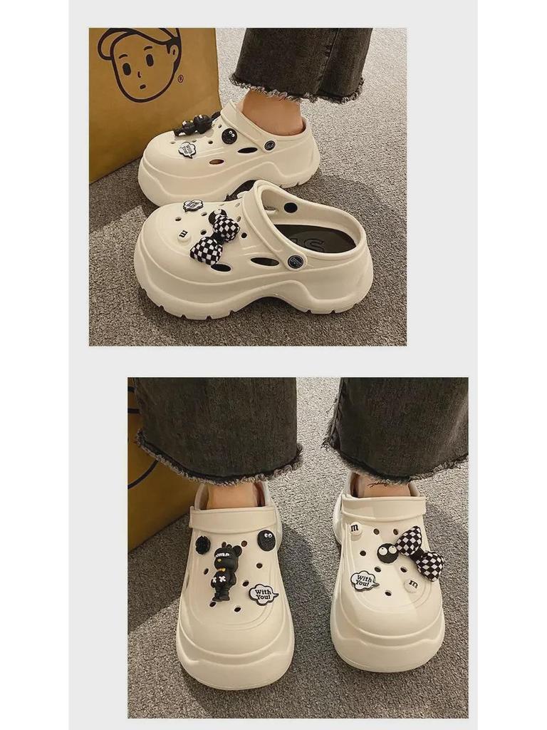 Женские пляжные тапочки EVA 2024 года на толстой подошве с нескользящим закрытым носком