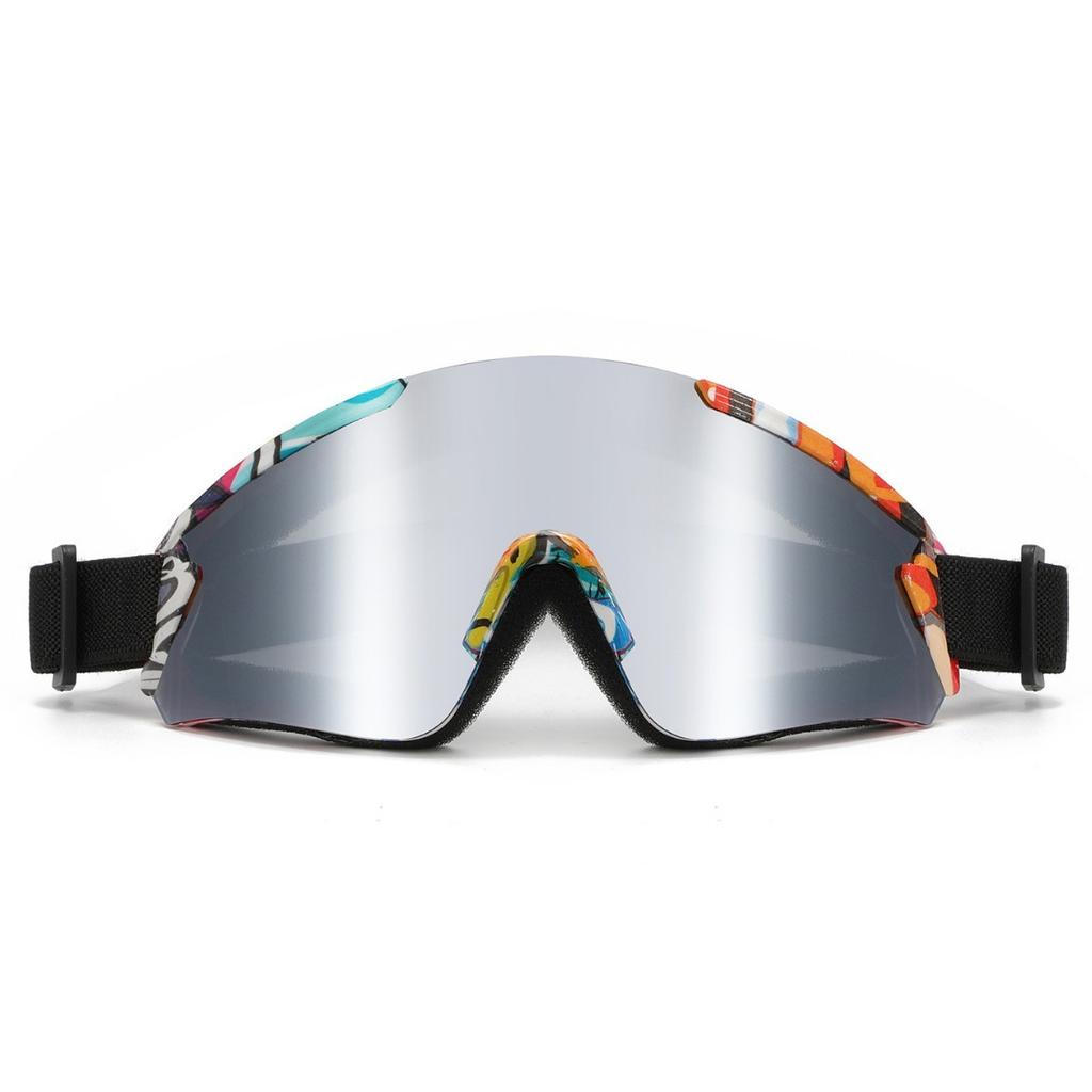 Outdoor mountaineering and skiing goggles, colorful protective sports eyewear, large-frame, windproof and sandproof ski goggles