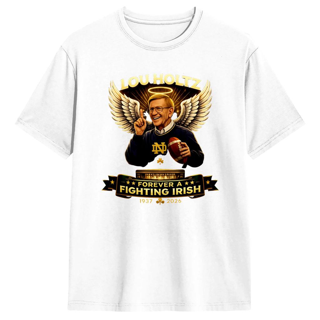 Funny Lou Holtz Forever TShirts for Unisex Round Collar Cotton T Shirts Short Sleeve Tees Graphic Tops