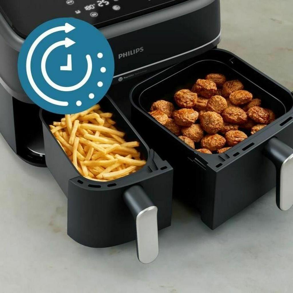 Philips na351/00 Electric Air Fryer Dual Basket 9L Black
