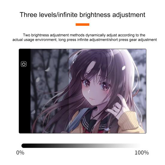 Светодиодная копировальная доска А4 Чертежная доска Трафареты для рисования Анимация Ультратонкий дизайн Копировальные инструменты с регулируемой яркостью