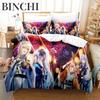 3D-принт аниме Genshin Impact Lumine пододеяльник мультфильм девочка постельное белье комплект двуспальная кровать комплект для настройки домашний текстиль