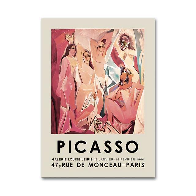 Выставка «Абстрактная девушка Пикассо» Красочные современные плакаты и гравюры, настенные росписи и картины маслом