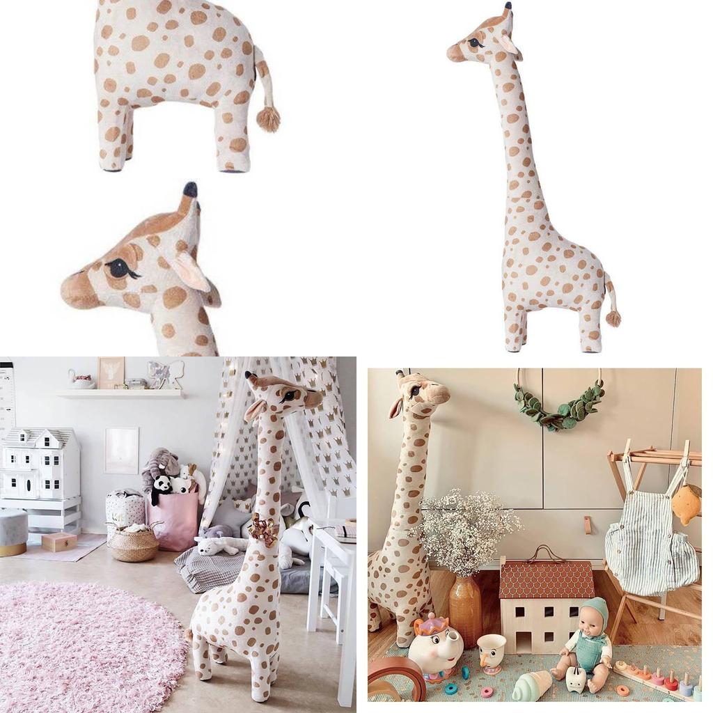 Large Giraffe Stuffed Toy Sleep Pillow With Comfortable Fabric For Kids Room Decor