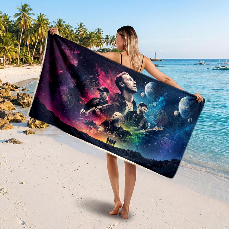 Large Beach TowelColdplay Soft Absorbent Towel Beach Bath Home Use