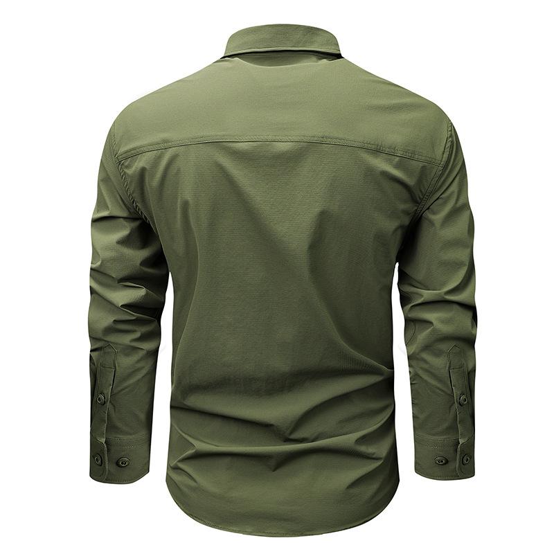 Рубашки мужские для активного отдыха на весну и осень, новые эластичные, быстросохнущие, износостойкие, в стиле милитари, рабочие рубашки для походов и альпинизма для мужчин
