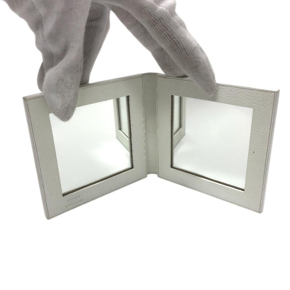 HERMES folding Foldable Compact Mirror Hand Mirror mirror Vogarribar White