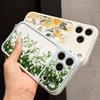 INS Чехол с цветочным узором для iPhone 17 Pro Max Для iPhone 16 15 14 13 Pro Max Роскошный Гибридный TPU+PC Прозрачная задняя панель Жесткий чехол