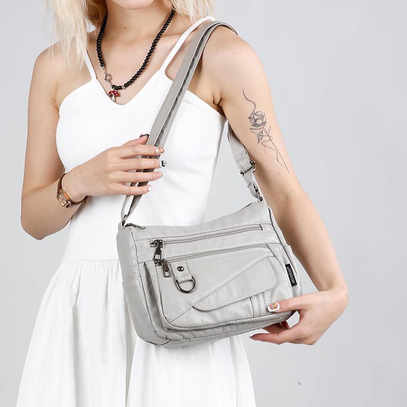 Вместительная наплечная сумка Женская легкая сумка кроссбоди из мягкой кожи Сумка для мамы