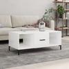  Coffee Table, High Gloss White, 102x50x40 Cm