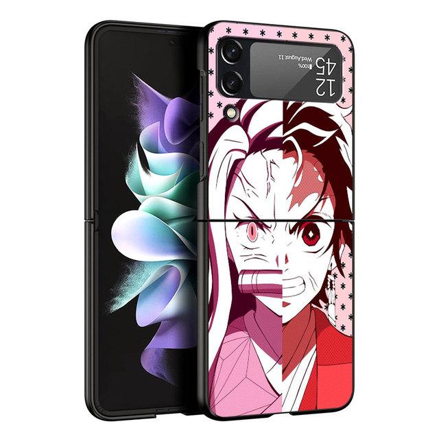 Чехол для Samsung Galaxy Zflip3 Zflip Z Flip 3 5g Z Flip 4 Flip3 Zflip4 Zflip жесткий чехол для ПК Demon Slayer с цветным принтом