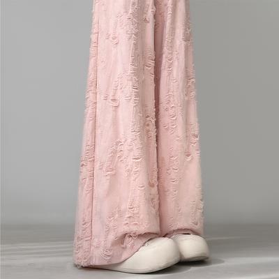 Широкие брюки женские летние тонкие с высокой талией свободные драпированные повседневные прямые брюки