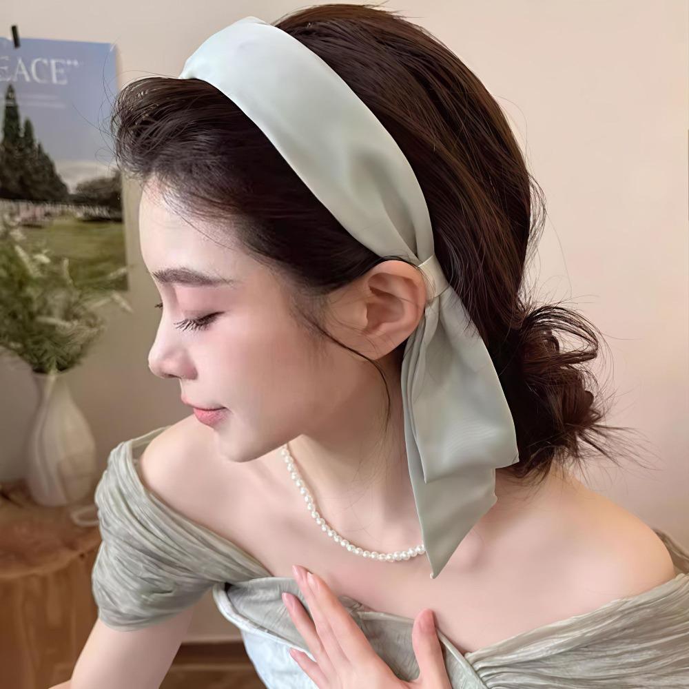 Bow Bow Headband Solid Color Hair Hoop Cute Ribbon Hair Band Girls