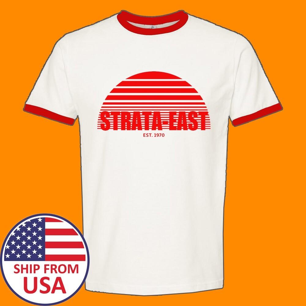 Strata East Records Men#039;s Ringer Red Size S to 3XL Unisex T-Shirt