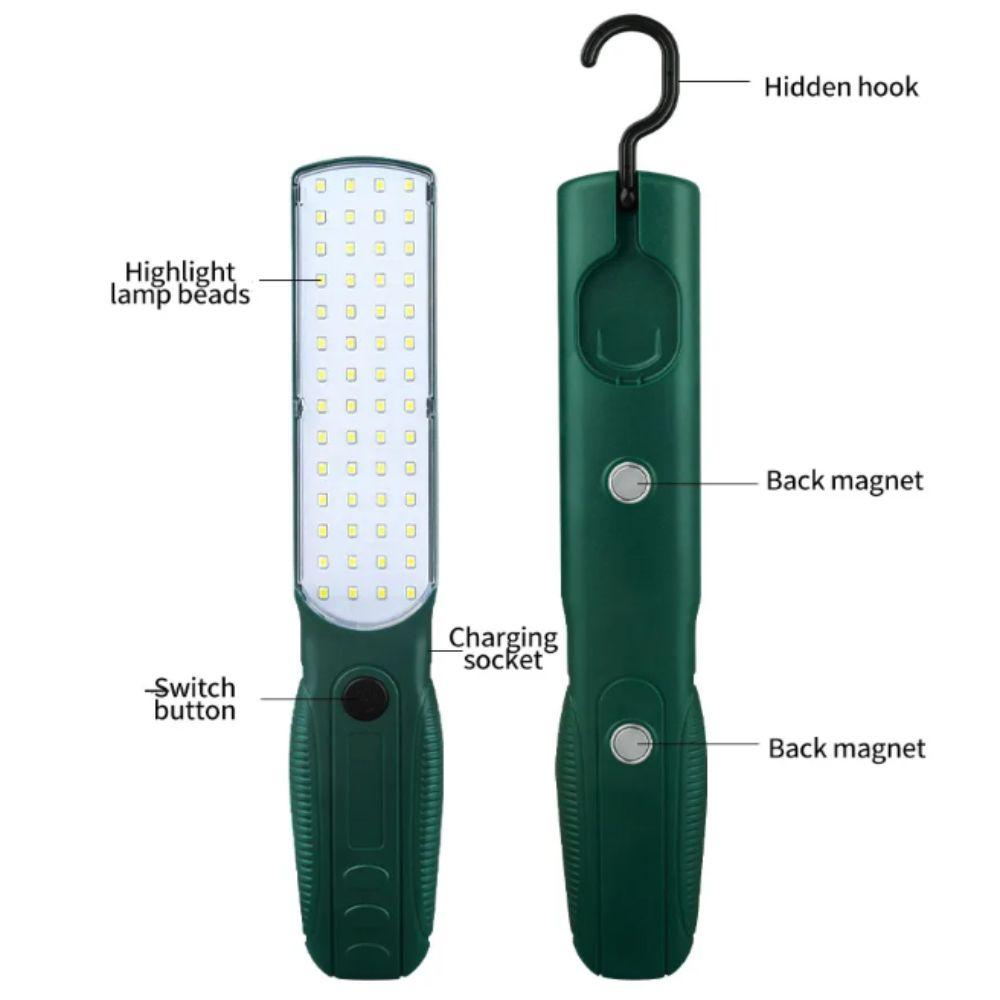 Strong LED Work Light With Magnet Rechargeable Lamp Portable Handheld Floodlight Outdoor Use