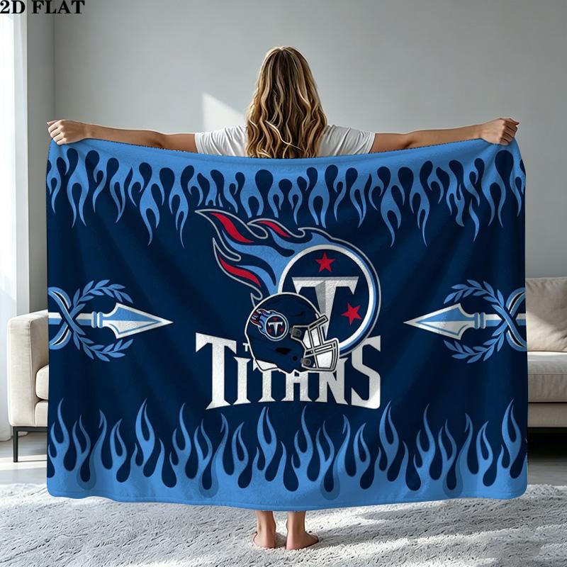 Tennessee Titans Print Flannel Blanket High Quality Warm Comfortable Cover for All Seasons Perfect for Gifts Home Decor