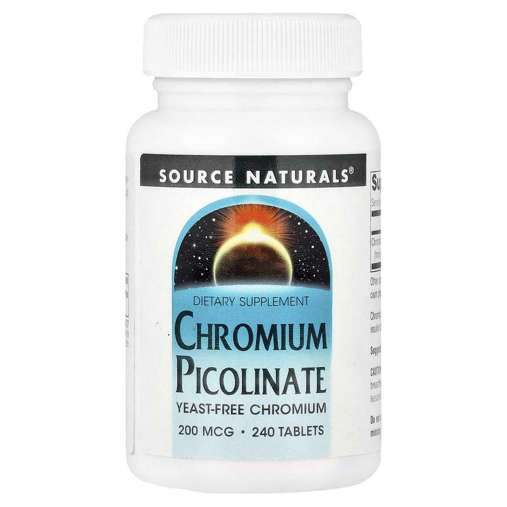 Source Naturals Chromium Picolinate 200mcg 240 Tablets 4 pcs