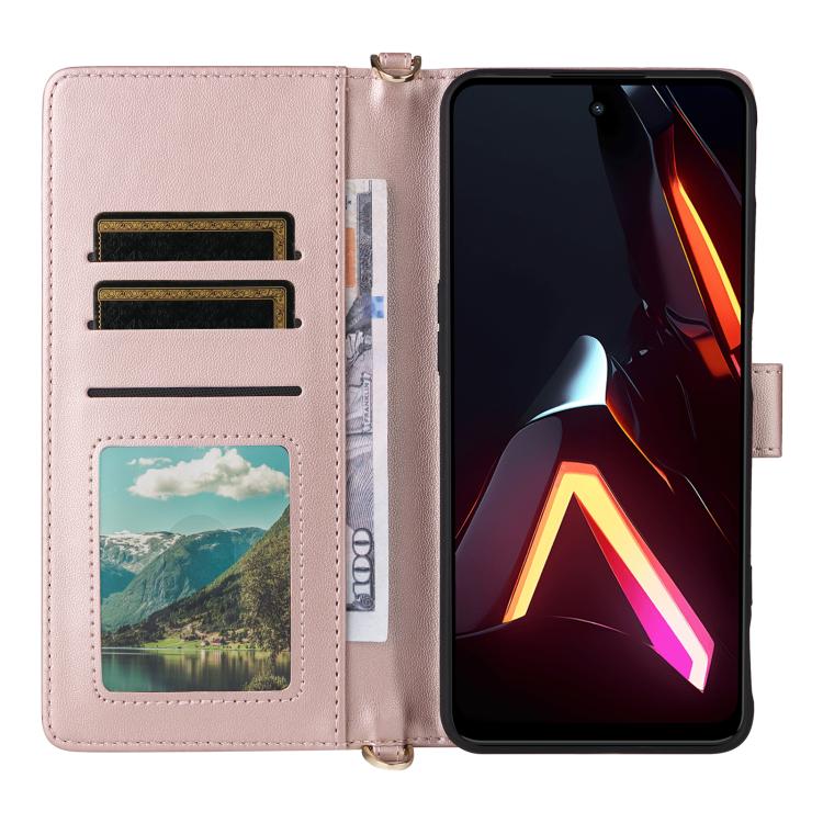 Быстрая доставка для ZTE nubia Neo 3 5G Многофункциональный кожаный чехол для телефона с 6 слотами для карт и ремешком на запястье