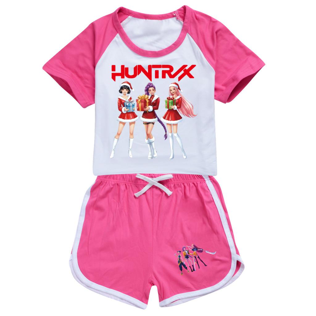 5086 Детский Рождественский POP Руми Зои Мира Принт Футболка Шорты Спортивный Костюм Комплект Одежды для Девочек