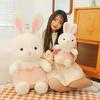 New Cute Misha Little White Rabbit Plush Toy Girls Bed Big White Rabbit Sleeping Throw Pillow Children's Rabbit Doll