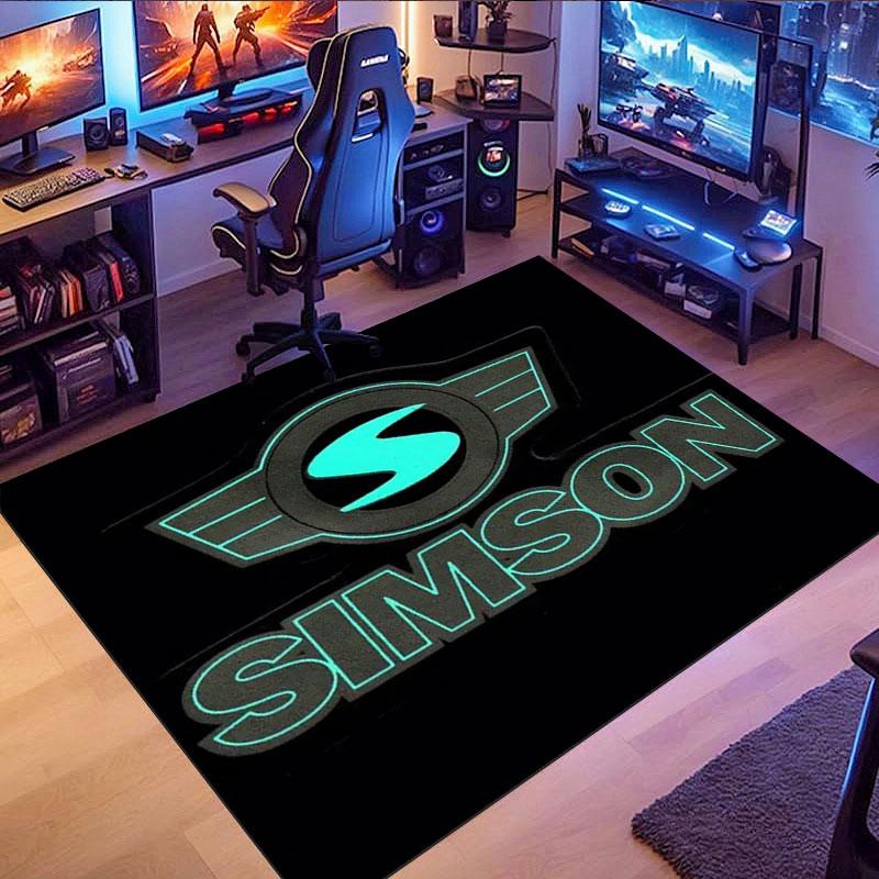 Simson Vintage Motorcycle Rug, suitable for living room, bedroom, game room, computer room and home décor.