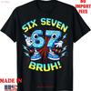 Смешная Six Seven Bruh 67 Мозговая гниль Мем s Футболка Детская Взрослая винтажная Выстиранная Растянутая Мягкая Стильная Повседневная Универсальная Дышащая