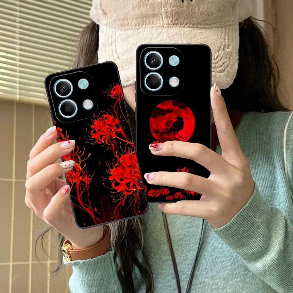 Крутой красный лилейник-паук Чехол-бампер для мобильного телефона Xiaomi Redmi Note 13 12 11 10 9 8 7 6 S A Pro Lite Plus 5G Черный