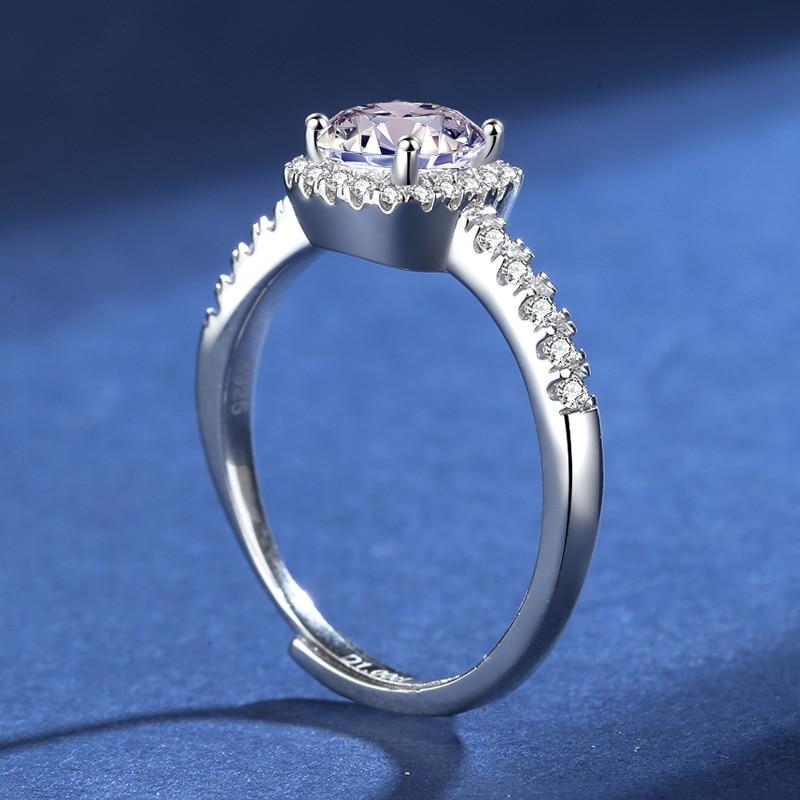 Bague Ringen D Цвет VVS 1 карат кольцо с муассанитом из стерлингового серебра S925, платина, роскошные ювелирные изделия для женщин, свадьба, помолвка