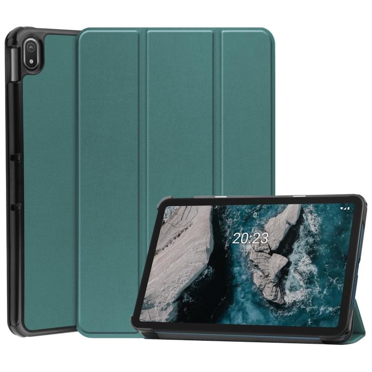 Чехол для планшета Nokia T20 с тремя складными держателями Custer Texture Leather