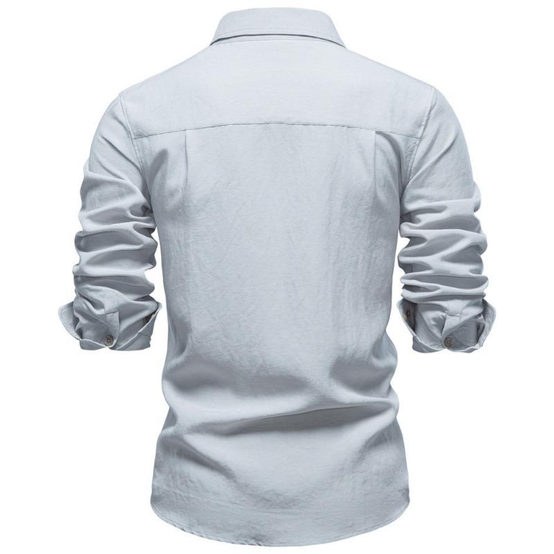 Men S Casual Business Long Sleeve Shirt Wrinkle Resistant Regular Fit