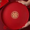 1Pcs Wedding Banquet Red Tray Festive Supplies Chinese Traditional Plate New Xi Tray