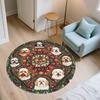 Christmas Shih Tzu pattern round rug,Carpet Rug for Living Room Bedroom Playroom ,Non-slip Floor Mat,Holiday Gifts and Birthday Gifts.