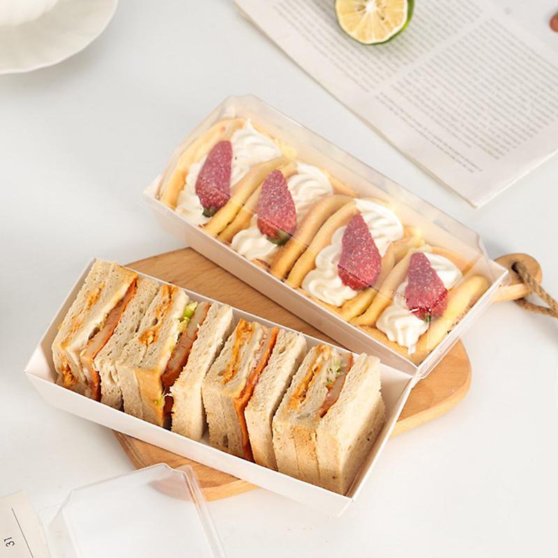 10Pcs Cake Dessert Donut Decoration Box Kraft Paper Cookie Bakery Food Sandwich Packing Box Wedding Birthday Party Supplies