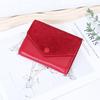 Fashion Envelope Leather Trifold Wallet - Snap Button Card Organizer with Zipper Pocket, Elegant Short Clutch for Women